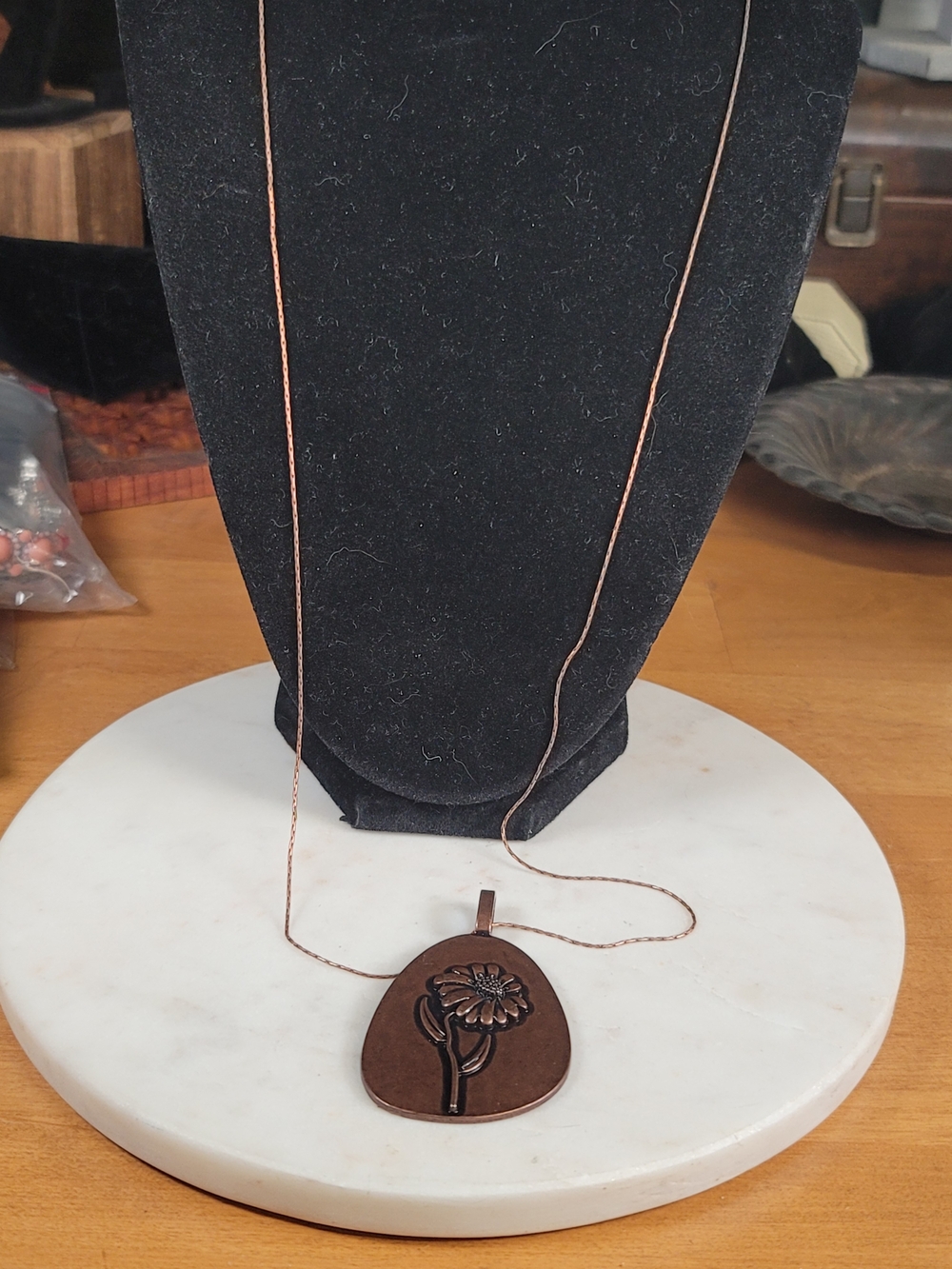 paparazzi Copper-tone Flower Pendant Necklace